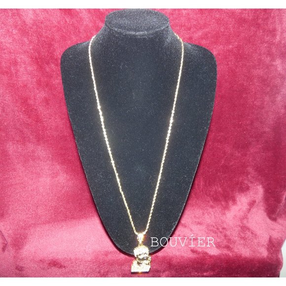 18K Solid Gold Diamond Bart Simpson Pendant Chain - Picture 2 of 2